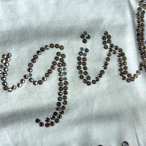 Blumarine /bluegirl authentic top in size small, few zircons shiny parts are off - Picture 3 of 8